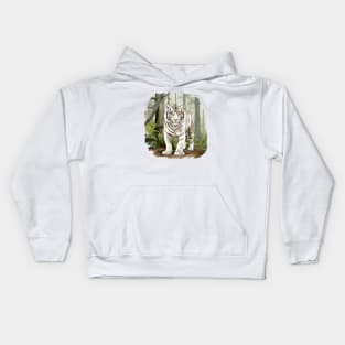 White Tiger From India Kids Hoodie